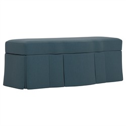 Cornell Rainstorm Performance Velvet Skirted Storage Bench