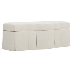 Cornell Heathered Ivory Performance Skirted Storage Bench