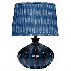 Amara Traditional Blue Printed Shade Ceramic Table Lamp