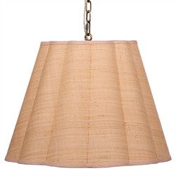 Rue Coastal Beach Natural Raffia Scalloped Single Pendant