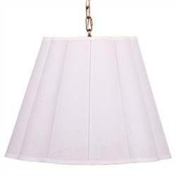 Sora French Country White Linen Boucle Scalloped Single Pendant