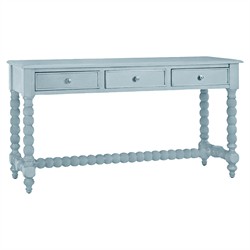 Adelaide Updated Traditional Light Blue Wood Spindle Rectangular Console Table