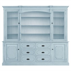 Josie Modern Classic Light Blue Wood Dining Hutch