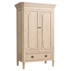 Camilla French Country Natural Brown Wood Armoire