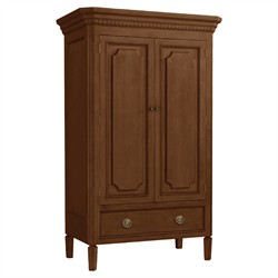 Camilla French Country Pecan Brown Wood Armoire