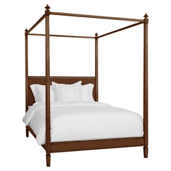 Camilla French Country Pecan Brown Wood Four Poster Bed - Queen
