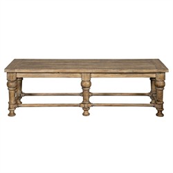 Isabella French Country Brown Wood Dining Bench