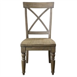 Isabella French Country Brown Wood Cross Back Dining Chair