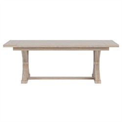 Riona Rustic Lodge Washed Oak Rectangular Extendable Dining Table - 86-110&quot;