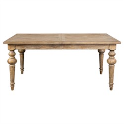 Isabella French Country Brown Pine Rectangular Extendable Dining Table - 66-84&quot;