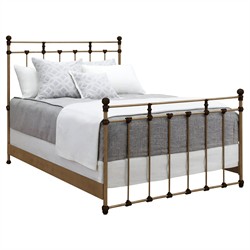 Lascaux French Country Aged Brass Iron Bed - Full