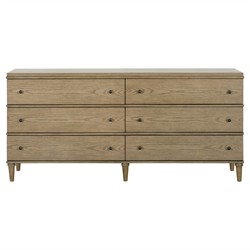Marlowe Updated Traditional Brown Oak Double Dresser