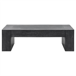Brissy Rustic Lodge Black Reclaimed Oak Rectangular Coffee Table