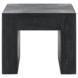 Brissy Rustic Lodge Black Reclaimed Oak Square End Table