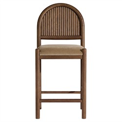 Bennett Modern Classic Brown Velvet Dark Oak Counter Stool
