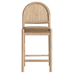 Bennett Modern Classic Brown Velvet Light Oak Counter Stool