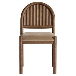 Bennett Modern Classic Brown Velvet Dark Oak Dining Chair - Set of 2