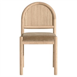 Bennett Modern Classic Brown Velvet Light Oak Dining Chair - Set of 2