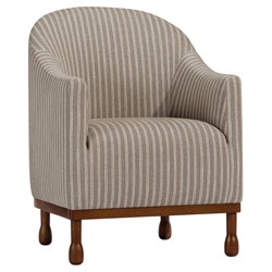 Gavin Updated Traditional Light Striped Brown Wood Barrel Chair