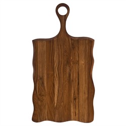 Juliska Puro Updated Traditional Brown Teak Rectangular Serving Board
