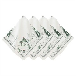 Juliska Country Estate Winter Frolic French Evergeen Cotton Napkin - Set of 4