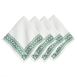 Juliska Iberian Border Updated Traditional Evergreen Linen Napkin - Set of 4