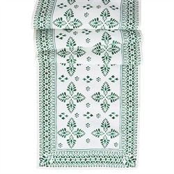 Juliska Iberian Border Updated Traditional Evergreen Linen Table Runner