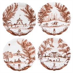 Juliska Country Estate Harvest French Sepia Ceramic Party Plate - Set of 4