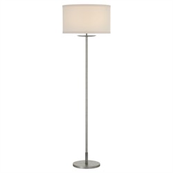 Visual Comfort Walker Modern Off White Shade Burnished Silver Leaf Cordless Floor Lamp