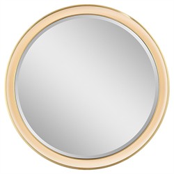 Visual Comfort Tricia Modern Classic Antique Brass Illuminated Round Wall Mirror - 24&quot;