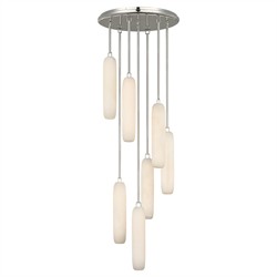 Visual Comfort Formosa Modern White Alabaster Polished Nickel 7 Light Pendant