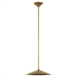 Visual Comfort Ponce Updated Traditional Antique Brass Single Pendant - 13&quot;