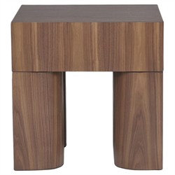 Elias Modern Classic Brown Wood Square End Table