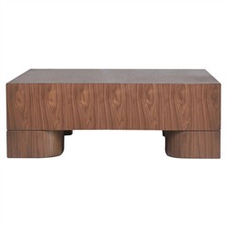 Elias Modern Classic Brown Wood Square Coffee Table