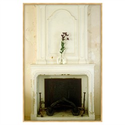 Sora Traditional Cream Fireplace Gold Frame Photograph - 38x26