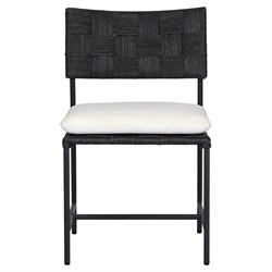 Lindsey Modern Classic Black Iron Outdoor Dining Chair