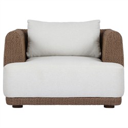 Nikka Coastal Beach Stained Brown Wicker Outdoor Lounge Chair