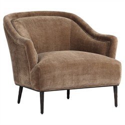 Taylor Modern Classic Brown Velvet Black Iron Arm Chair