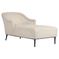Taylor Modern Classic Cream Performance Black Iron Chaise Lounge