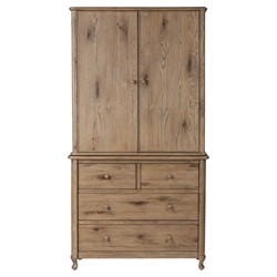 Basil Rustic Lodge Weathered Oak Armoire