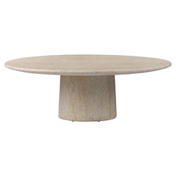 Regine Modern Classic Beige Concrete Round Outdoor Coffee Table