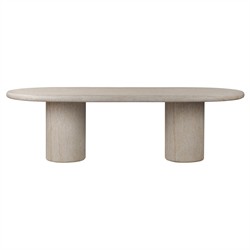 Regine Modern Classic Beige Concrete Oval Outdoor Dining Table - 102&quot;