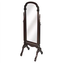 Merith Updated Traditional Dark Brown Wood Cheval Floor Mirror