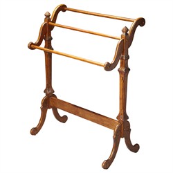 Annalise Updated Traditional Brown Wood Blanket Stand