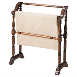 Lilly Updated Traditional Dark Brown Wood Blanket Stand