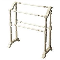 Lilly Updated Traditional White Wood Blanket Stand