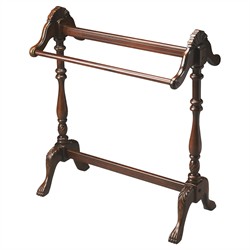 Novaria Updated Traditional Dark Brown Wood Blanket Stand
