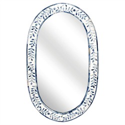 Casimir Coastal Beach Blue Bone Inlay Wall Mirror