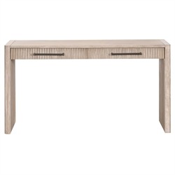 Cayson Coastal Beach Grey Acacia Wood Rectangular Console Table