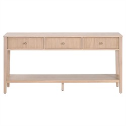 Mira Coastal Beach Natural Oak Rectangular Console Table